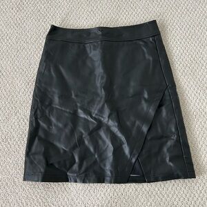 Loft Asymmetric Faux Leather Skirt